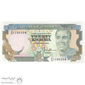 اسکناس 20 کواچا بدون تاریخ (1989-1991) جمهوری - تک - UNC63 - زامبیا