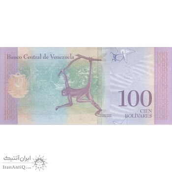 اسکناس 100 بولیوار 2018 جمهوری بولیواری - تک - UNC63 - ونزوئلا
