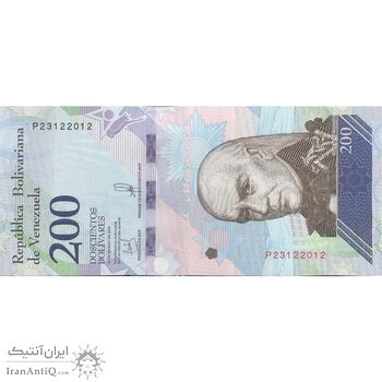 اسکناس 200 بولیوار 2018 جمهوری بولیواری - تک - UNC63 - ونزوئلا