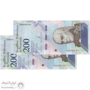 اسکناس 200 بولیوار 2018 جمهوری بولیواری - جفت - UNC63 - ونزوئلا