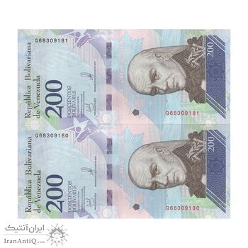 اسکناس 200 بولیوار 2018 جمهوری بولیواری - جفت - UNC63 - ونزوئلا