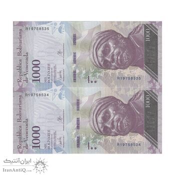 اسکناس 1000 بولیوار 2017 جمهوری بولیواری - جفت - UNC63 - ونزوئلا
