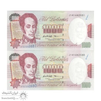اسکناس 1000 بولیوار 1998 جمهوری چهارم - جفت - UNC63 - ونزوئلا اسکناس 1000 بولیوار 1998 جمهوری چهارم - جفت - UNC63 - ونزوئلا
