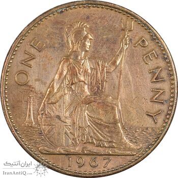 سکه 1 پنی 1967 الیزابت دوم - EF45 - انگلستان