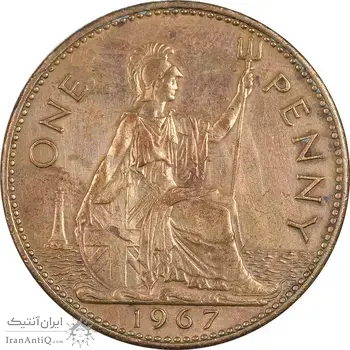 سکه 1 پنی 1967 الیزابت دوم - EF45 - انگلستان