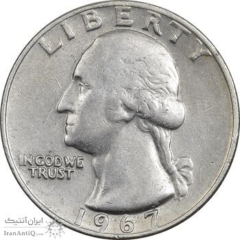 سکه کوارتر دلار 1967 واشنگتن - EF45 - آمریکا سکه کوارتر دلار 1967 واشنگتن - EF45 - آمریکا
