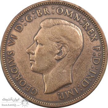 سکه 1 پنی 1945 جرج ششم - EF40 - انگلستان سکه 1 پنی 1945 جرج ششم - EF40 - انگلستان