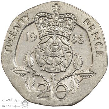 سکه 20 پنس 1988 الیزابت دوم - EF45 - انگلستان