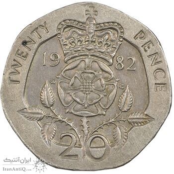 سکه 20 پنس 1982 الیزابت دوم - EF45 - انگلستان