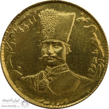سکه طلا 2 تومان تصویری 1299 - AU55 - ناصرالدین شاه