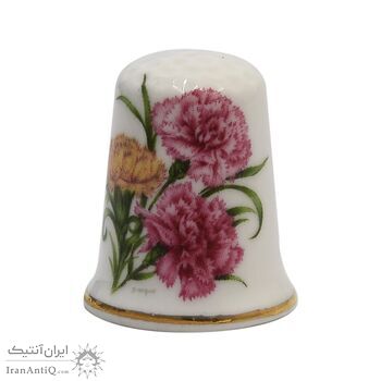 انگشتانه چینی قدیمی طرح گل - کد 005786