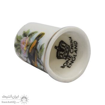 انگشتانه چینی قدیمی طرح گل و مرغ - کد 005795