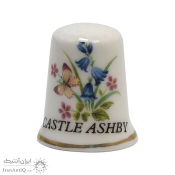 انگشتانه چینی قدیمی طرح گل و پروانه - کد 005805