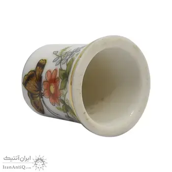 انگشتانه چینی قدیمی طرح گل و پروانه - کد 005846