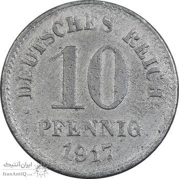 سکه 10 فینیگ 1917 ویلهلم دوم - EF45 - آلمان