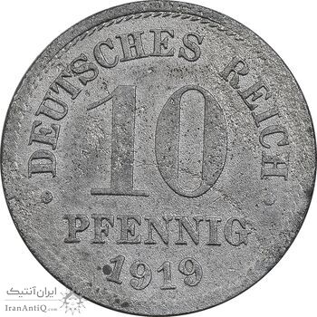 سکه 10 فینیگ 1919 ویلهلم دوم - EF40 - آلمان