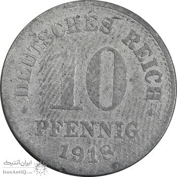 سکه 10 فینیگ 1918 ویلهلم دوم - VF35 - آلمان