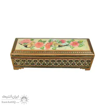 جاقلمی خاتم کاری طرح گل و مرغ - 051336