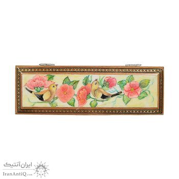 جاقلمی خاتم کاری طرح گل و مرغ - 051336 جاقلمی خاتم کاری طرح گل و مرغ - 051336