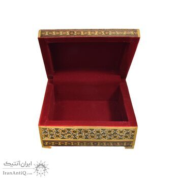 جعبه خاتم کاری طرح گل و مرغ - 051339