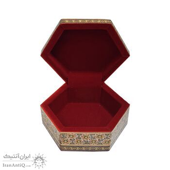 جعبه خاتم کاری طرح گل و مرغ - 051341 جعبه خاتم کاری طرح گل و مرغ - 051341