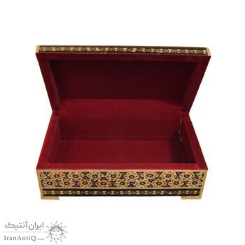 جعبه خاتم کاری طرح گل و مرغ - 051342 جعبه خاتم کاری طرح گل و مرغ - 051342