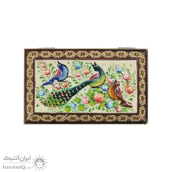 جعبه خاتم کاری طرح گل و مرغ - 051342 جعبه خاتم کاری طرح گل و مرغ - 051342
