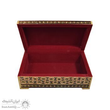 جعبه خاتم کاری طرح گل و مرغ - 051343 جعبه خاتم کاری طرح گل و مرغ - 051343