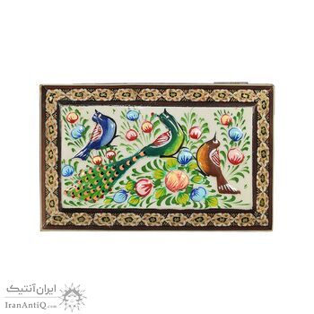جعبه خاتم کاری طرح گل و مرغ - 051343 جعبه خاتم کاری طرح گل و مرغ - 051343