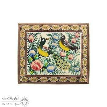 جعبه خاتم کاری طرح گل و مرغ - 051345 جعبه خاتم کاری طرح گل و مرغ - 051345