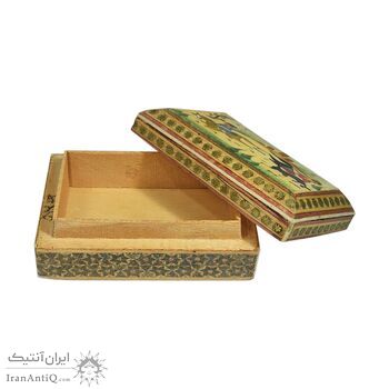 جعبه خاتم کاری طرح بازی چوگان - 051347