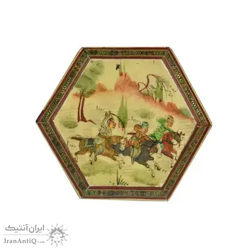 جعبه خاتم کاری طرح شکارگاهی - 051348