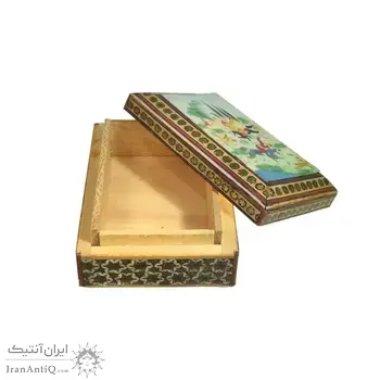جعبه خاتم کاری طرح شکارگاهی - 051350