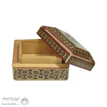 جعبه خاتم کاری طرح بازی چوگان - 051352