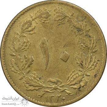 سکه 10 دینار 1320 برنز - MS61 - رضا شاه سکه 10 دینار 1320 برنز - MS61 - رضا شاه