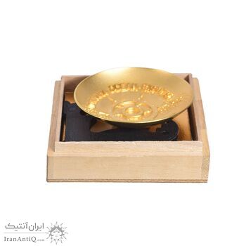 کاسه دکوری برنز با روکش آب طلا 24 عیار (با جعبه) - ساخت ژاپن - 051329