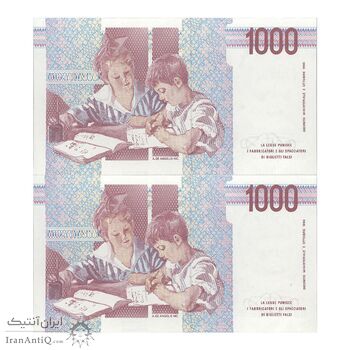 اسکناس 1000 لیر 1990 (مونته‌سوری) جمهوری - جفت - UNC63 - ایتالیا