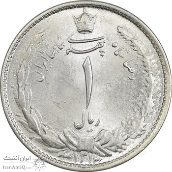 سکه 1 ریال 1313 - 3 تاریخ کوچک - MS63 - رضا شاه