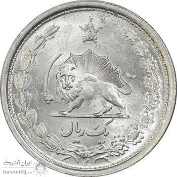 سکه 1 ریال 1313 - 3 تاریخ کوچک - MS63 - رضا شاه