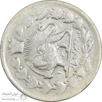 سکه 2000 دینار 1314 خطی (یک تاج) - AU50 - مظفرالدین شاه