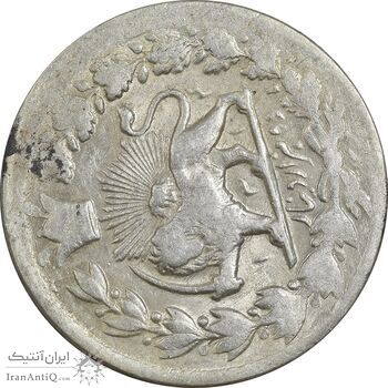 سکه 2000 دینار 1314 خطی (یک تاج) - EF45 - مظفرالدین شاه