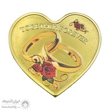 سکه هدیه ازدواج - طلایی - UNC - طرح قلب سکه هدیه ازدواج - طلایی - UNC - طرح قلب