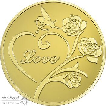 سکه هدیه ازدواج - طلایی - UNC - طرح قلب