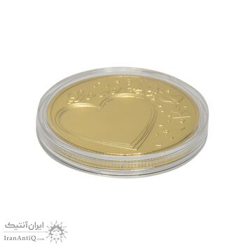 سکه هدیه ازدواج - طلایی - UNC - طرح قلب