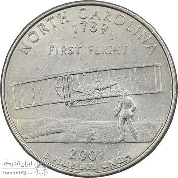 سکه کوارتر دلار 2001P ایالتی (کارولینای شمالی) - AU - آمریکا