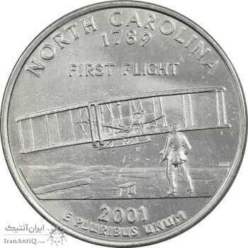 سکه کوارتر دلار 2001D ایالتی (کارولینای شمالی) - AU - آمریکا