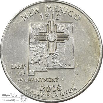 سکه کوارتر دلار 2008D ایالتی (نیومکزیکو) - AU - آمریکا