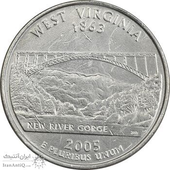 سکه کوارتر دلار 2005P ایالتی (ویرجینیای غربی) - AU - آمریکا