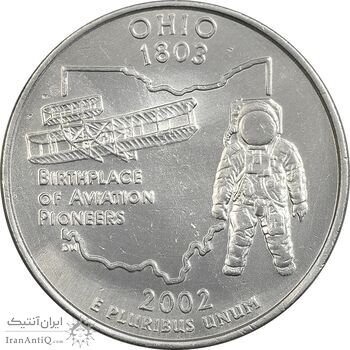 سکه کوارتر دلار 2002D ایالتی (اوهایو) - AU - آمریکا