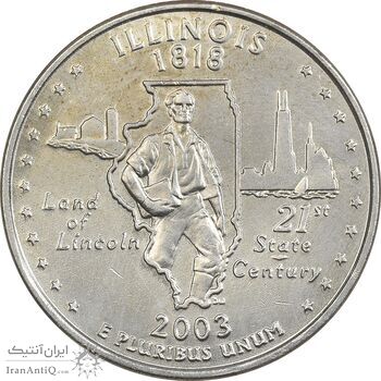 سکه کوارتر دلار 2003P ایالتی (ایلینوی) - AU - آمریکا